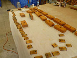 Choir facade pedal chest toe blocks